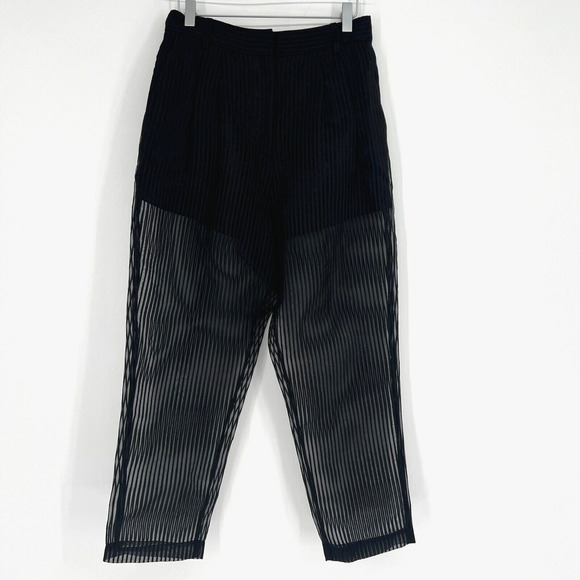 Alice McCall Shine Pants Womens 6 Black Striped Trouser Whimsigoth Edgy - Picture 2 of 7